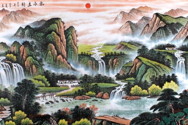 火命土命家庭客厅风水画的和谐美学
