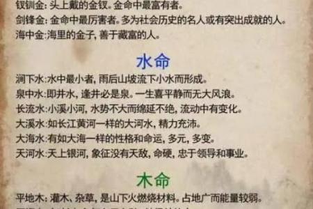 探寻木命与水命的微妙关系：五行背后的深层寓意