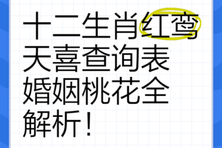 红鸾与天喜：命理中的两种吉祥星解析及其区别