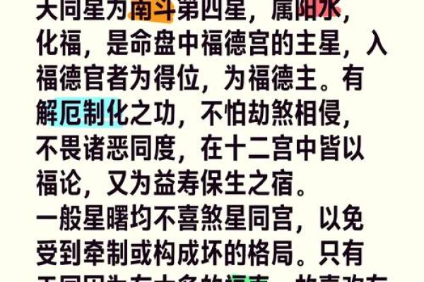 巨门星与天同星：命主的神秘命格解析与人生指导